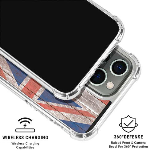 Hawaiian Flag Dark Wood iPhone 16 Pro Clear Case